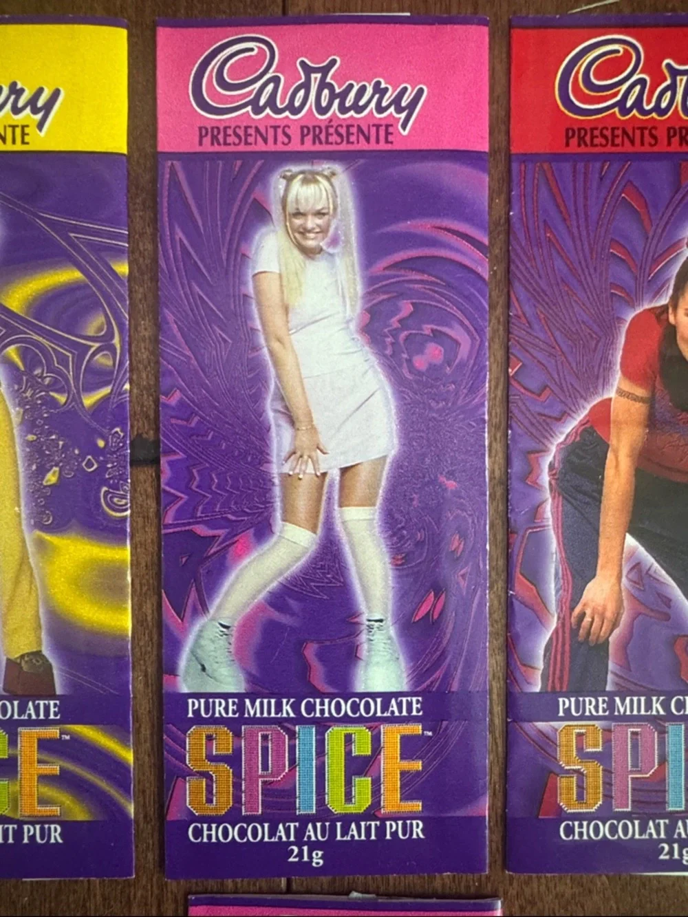 A Complete Set + 1 of 6 Cadbury Spice Girls Chocolate Wrappers - Picture 3 of 9